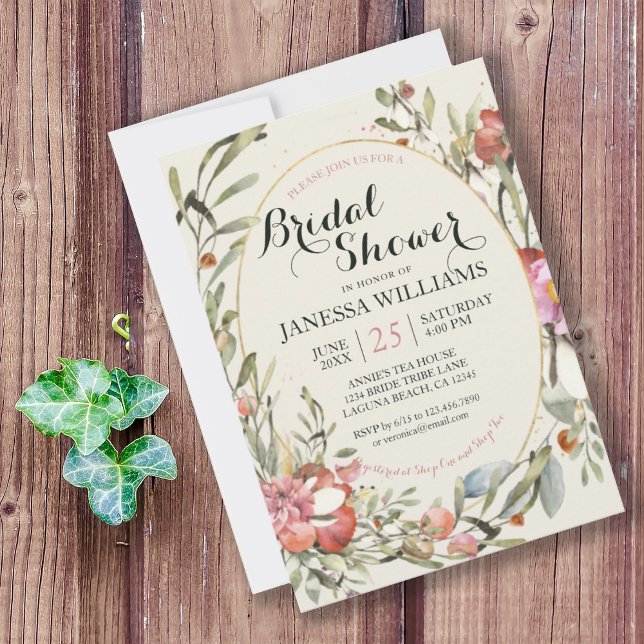 Country Garden Floral Bridal Shower Invitation  Inbjudningar (PRETTY COUNTRY GARDEN FLORAL BRIDAL SHOWER INVITATION
)