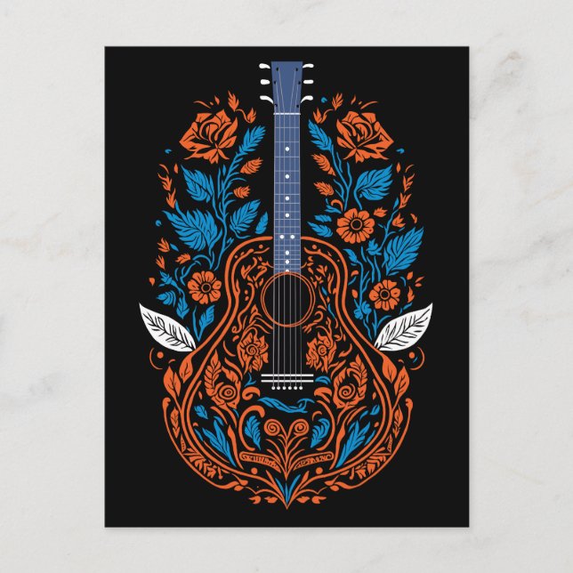 Country Gitarr Konst Vykort (Framsida)