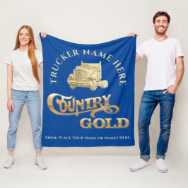 Country Gold Personlig Present Till Lastbilschauff Fleecefilt