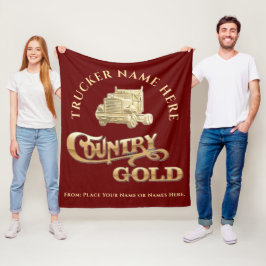 Country Gold Personlig Present till Lastbilschauff Fleecefilt