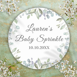 Country Greenery Baby Sprinkle Runt Klistermärke