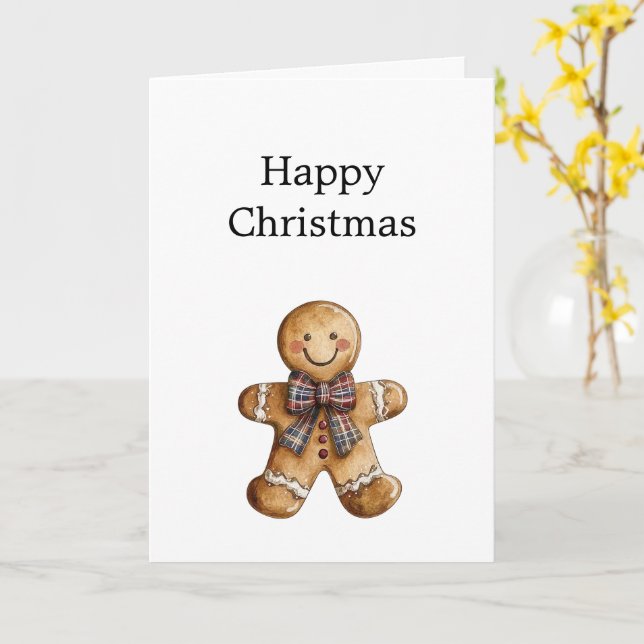 Country Happy Gingerbread Cookie Christmas Kort (Gul blomma)