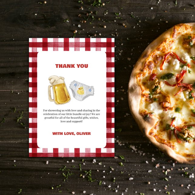 Country Huggies Chuggies Beer Diaper Baby Shower  Tack Kort (Country Huggies Chuggies Beer Diaper Baby Shower Thank You Card)