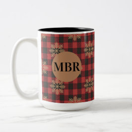 Country Kitchen Monogram Mug with Snowflakes Två-Tonad Mugg