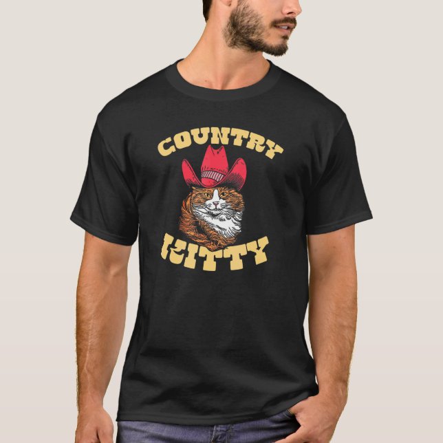 Country Kitty  Country Cowgirl Cat Western Vibe 1 T Shirt (Framsida)