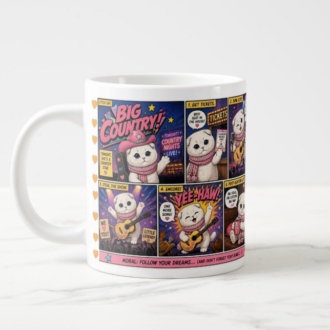 Country Kitty Jumbo Mugg - Katt Kärlek - Orange Hj (Vänster)
