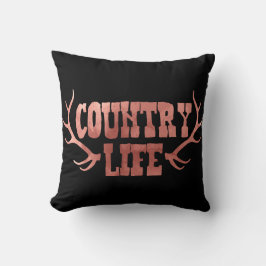 Country Life Hjorthorn Persika Rosa Guld Glam Kudde