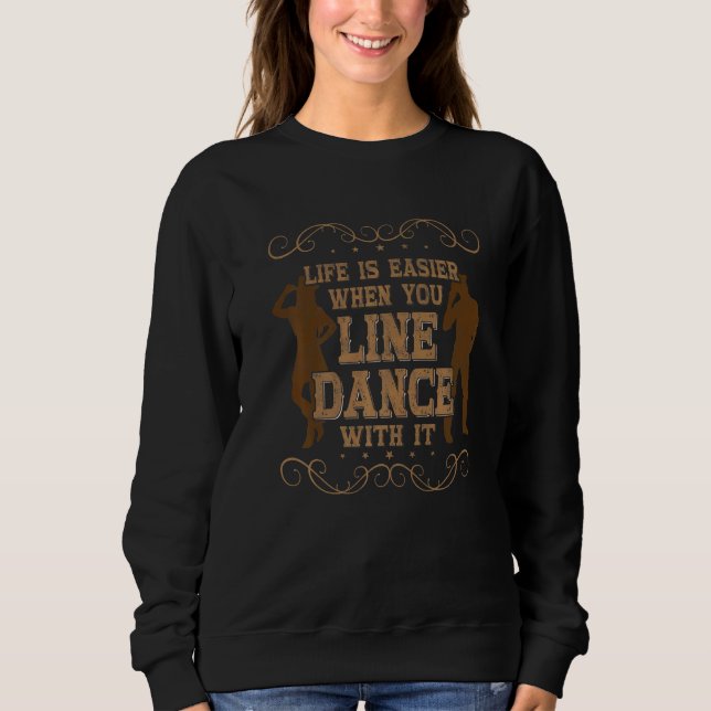 Country Line Dance Apperal for Woman Cowgirl Lined T Shirt (Framsida)