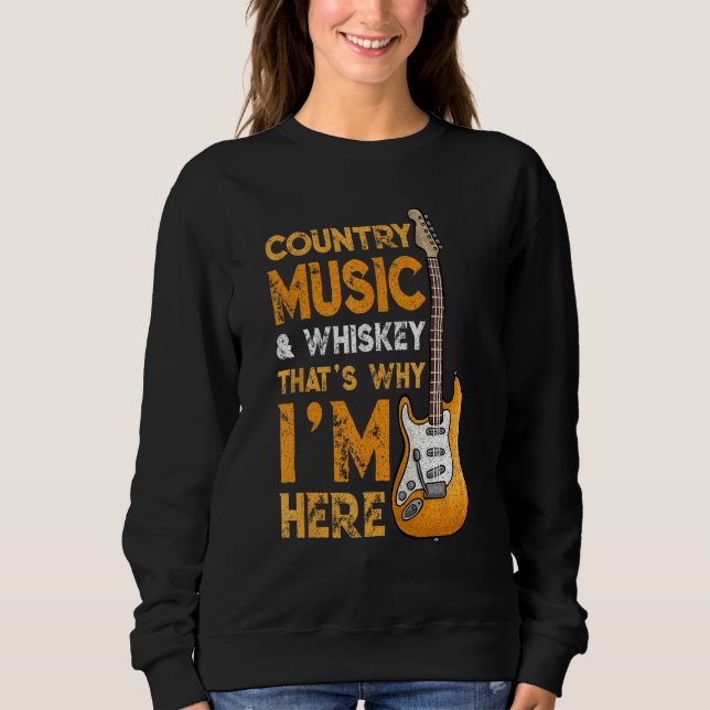 Country Music And Whiskey Bourbon Scotch Drinking T Shirt (Framsida)