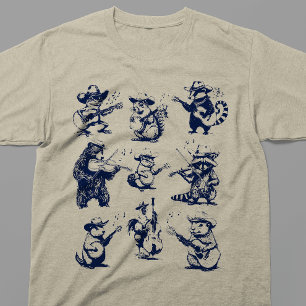 Country Music Cowboy Djur Bluegrass Band T Shirt