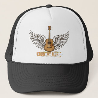 Country Music Guitar Wings Hat Keps