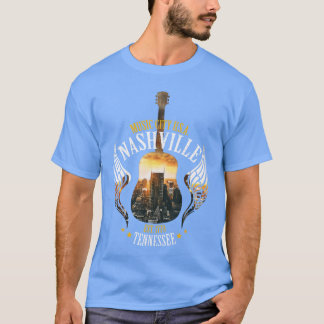 Country Nashville Retro Gitarr Liten familjevän T Shirt