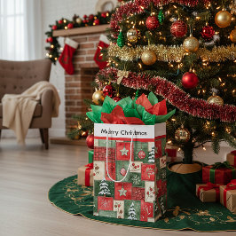 Country patchwork christmas pattern