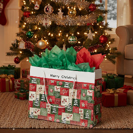 Country patchwork christmas pattern