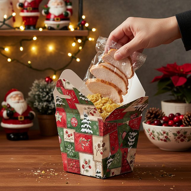 Country patchwork christmas pattern presentaskar (Skapare uppladdad)