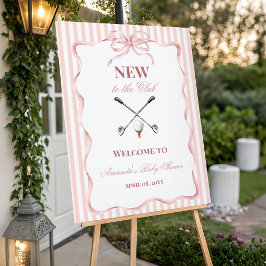 Country Pink Girl New to the Club Golf Baby Shower Poster