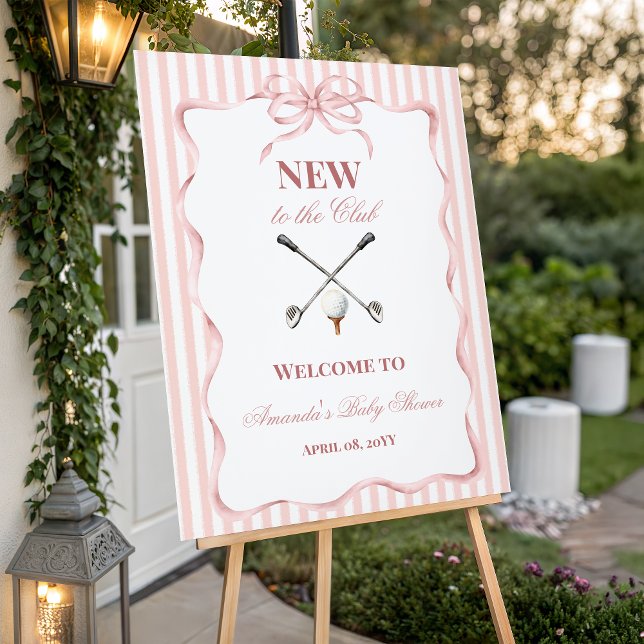Country Pink Girl New to the Club Golf Baby Shower Poster (Skapare uppladdad)