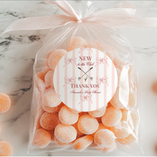 Country Pink Ny i klubben tjej golf baby shower Runt Klistermärke