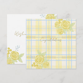 Country Plaid Fals Linne i Smörgul & Blå Kort