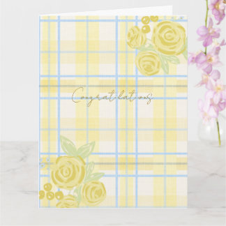 Country Plaid Fals Linne i Smörgul & Blå Kort