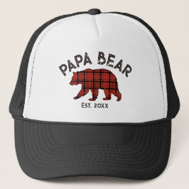 Country Plaid Papa Bear Father Year Established Keps