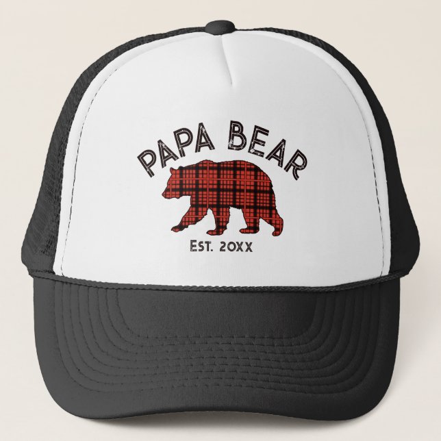 Country Plaid Papa Bear Father Year Established Keps (Framsida)