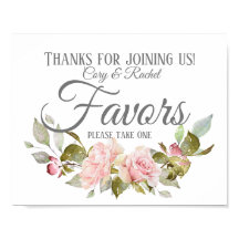 Country Pretty Pink Roses Bouquet Favors  