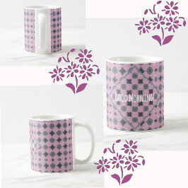 Country Purple Pattern Shapes Custom Text Kaffemugg