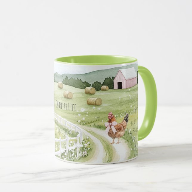 Country Road Farm Kyckling Rosa Slinga Mugg (Framsida höger)