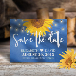 Country Sunflower & String Lights Spara datum Meddelande Vykort