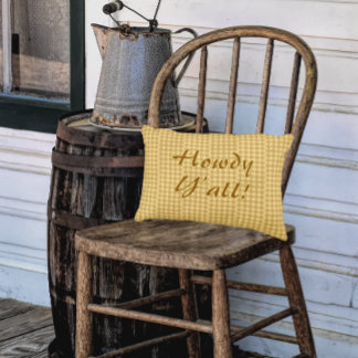 Country Vintage Brown Cream Personalized Porch Prydnadskudde