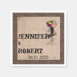 Country Western Barbed Wire Bröllopsservett Pappersservett