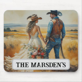 Country Western Bröllop Vattenfärg Musmatta