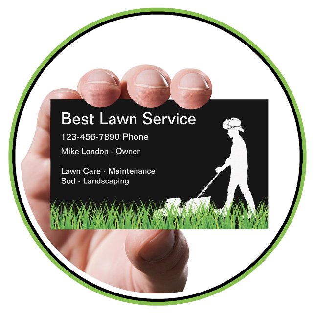 Country Western Cowboy Lawn Mowing Business Card Visitkort (Skapare uppladdad)