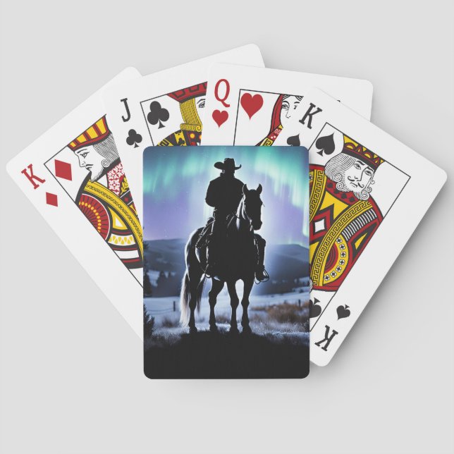 Country Western Cowboy Northern Lights Casinokort (Baksidan)