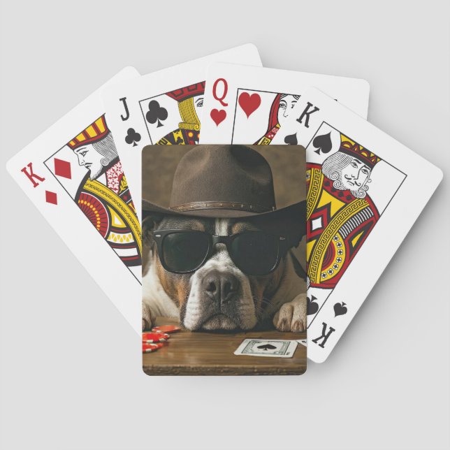 Country Western Cowboy Pitbull Poker Casinokort (Baksidan)