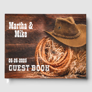 Country Western Cowboyhatt Lassoknute Rustik Bröll Gästböcker
