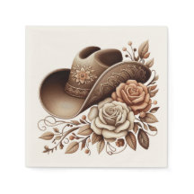 Country Western Cowgirl Hatt med Blommor