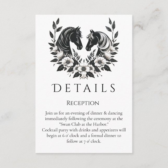 Country Western -Hästar och blommor Tilläggskort (Framsida)