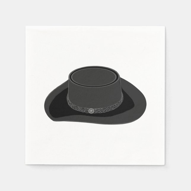 Country Western platt kant filt hatt Pappersservett (Framsidan)