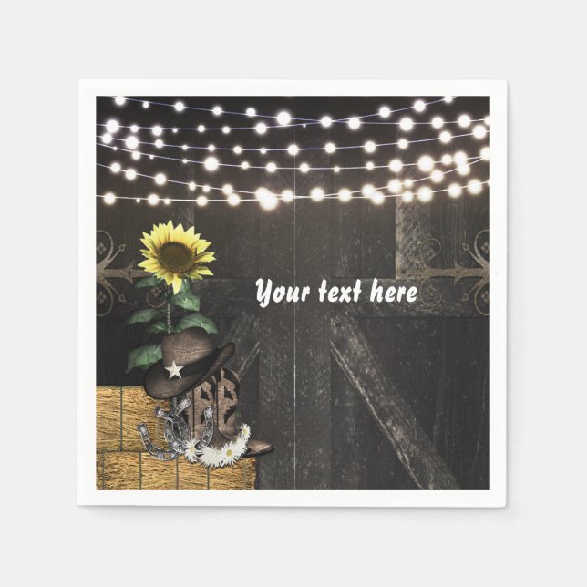 Country Western Rustika Servetter i Ladanstilsdörr (Framsidan)