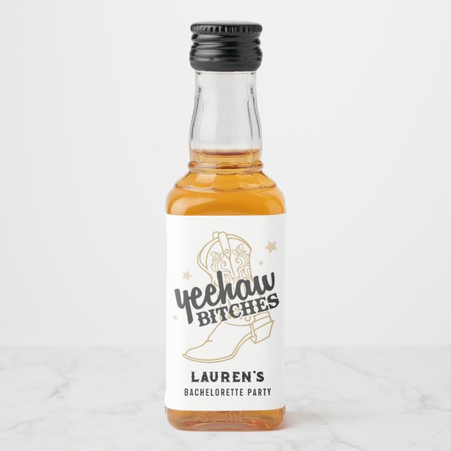 Country Western Sängvätning Mini Flaska Förmån Spritflaskor Etikett (Framsida)