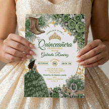 Country Western Smaragdgröna Rosor Quinceañera