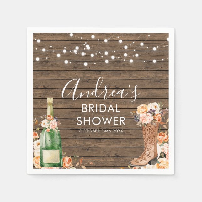 Country Western-stövlar och bubblig pappersservett (Framsidan)