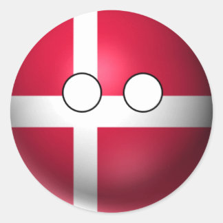 Countryball Danmark - Neutralt Expression Runt Klistermärke