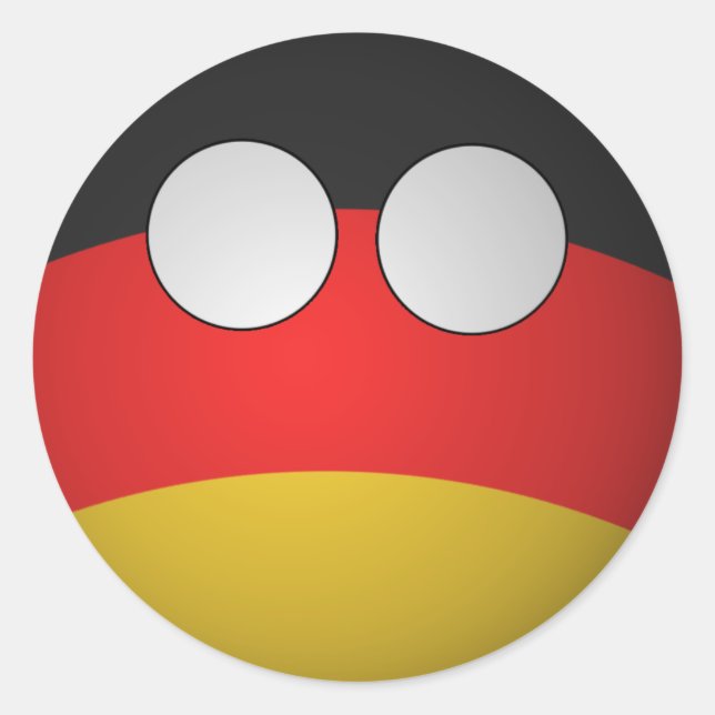 CountryBall Germany Sticker Runt Klistermärke (Framsida)