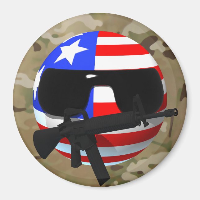 Countryball, USAball Multi-cam Magnet (Framsidan)