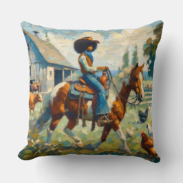 Countryside Cowgirl Chic Pillow - A Touch of Weste Kudde