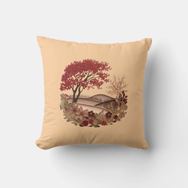 Countryside in the Autumn Quilling effect design Kudde (Framsida)