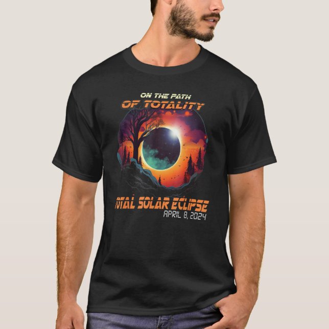 Countryside On The Path Of Totality Total Solar Ec T Shirt (Framsida)